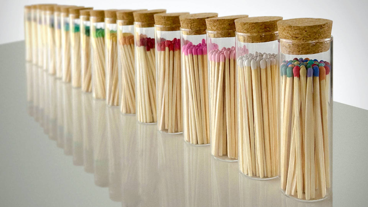 4" Colorful Matches in Chic Cork Topped Jar